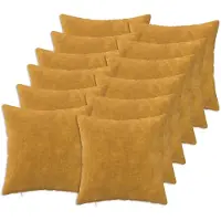 vidaXL Kussensloop 12 st HEERLEN Geel 45 x 45 cm Microfiber Fleece