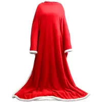 Unique living - Plaid Lars met mouwen Red -140x180cm