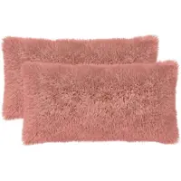 vidaXL Kussensloop 2 st HEERLEN Roze 40 x 70 cm PV Fleece