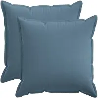 vidaXL Kussensloop 2 st HOUTEN Jeans Blauw 80 x 80 cm Faux Linnen