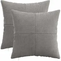 vidaXL Kussensloop 2 st ALMELO Lichtgrijs 45 x 45 cm corduroy