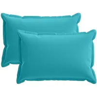 vidaXL Kussensloop 2 st HOUTEN Turquoise 50 x 75 cm Polyester