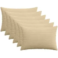 vidaXL Kussensloop 6 st HEERLEN Grijs Groen 40 x 60 cm corduroy