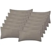 vidaXL Kussensloop 12 st HOUTEN Lichtgrijs 40 x 80 cm Bouclé