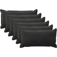 vidaXL Kussensloop 6 st HOUTEN Zwart 40 x 70 cm Fluweel