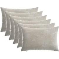 vidaXL Kussensloop 6 st HEERLEN Lichtgrijs 30 x 50 cm Chenille Stof