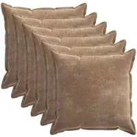 vidaXL Kussensloop 6 st HOUTEN Bruin 55 x 55 cm Chenille Stof