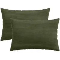 vidaXL Kussensloop 2 st HEERLEN Groen 50 x 80 cm corduroy