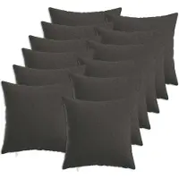 vidaXL Kussensloop 12 st HEERLEN Donkergrijs 40 x 40 cm Stof