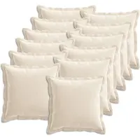 vidaXL Kussensloop 12 st HOUTEN Crèmekleurig 40 x 40 cm Chenille Stof