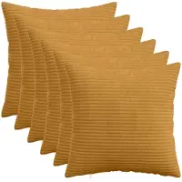 vidaXL Kussensloop 6 st HEERLEN Geel 50 x 50 cm corduroy
