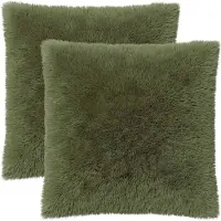 vidaXL Kussensloop 2 st HEERLEN Groen 60 x 60 cm PV Fleece