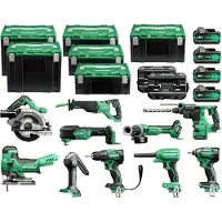 HiKOKI KC18H10A-MVA4 18V accu-comboset 10-delig in HSC-koffers (4x 5,0Ah accu + lader) - KC18H10A-MVA4