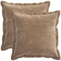 vidaXL Kussensloop 2 st HOUTEN Bruin 45 x 45 cm Chenille Stof