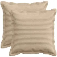 vidaXL Kussensloop 2 st HOUTEN Taupe 45 x 45 cm corduroy