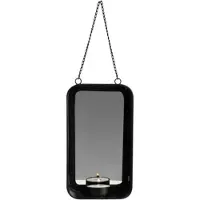 Gusta Wand waxinelichthouder zwart 1 houder 18 cm