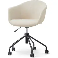 Nolon Nout-Otis Bureaustoel Cotton Beige - met Armleuning - Stof - Wieltjes - Zwart Onderstel
