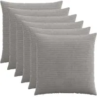 vidaXL Kussensloop 6 st HEERLEN Lichtgrijs 80 x 80 cm corduroy