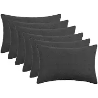 vidaXL Kussensloop 6 st HEERLEN Donkergrijs 50 x 80 cm Bouclé