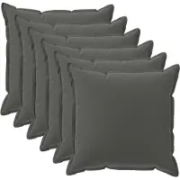 vidaXL Kussensloop 6 st HOUTEN Antraciet 40 x 40 cm Polyester