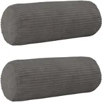 vidaXL Kussensloop 2 st HEERLEN Donkergrijs Ø 15 x 40 cm corduroy