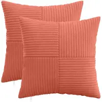 vidaXL Kussensloop 2 st ALMELO Rood Oranje 30 x 30 cm corduroy