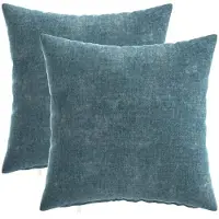 vidaXL Kussensloop 2 st HEERLEN Blauw 35 x 35 cm Chenille Stof