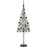 vidaXL Kerstboom met 150 LED met standaard Wit 150 cm PE en Staal