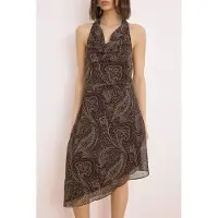 Turkishsouq Mouwloze midi-jurk met sjaalpatroon voor dames