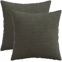 vidaXL Kussensloop 2 st HEERLEN Antracietkleurig 40 x 40 cm corduroy