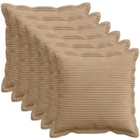 vidaXL Kussensloop 6 st HOUTEN Bruin 30 x 30 cm corduroy