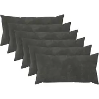vidaXL Kussensloop 6 st HEERLEN Antraciet 40 x 80 cm Microfiber Fleece
