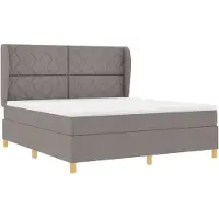 vidaXL Boxspring bed met hoofdeinde Taupe 200 x 180 cm Stof