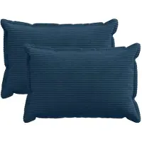 vidaXL Kussensloop 2 st HOUTEN Marineblauw 50 x 75 cm corduroy
