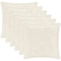 vidaXL Kussensloop 6 st HOUTEN Wit 35 x 35 cm Nep Konijnenbont