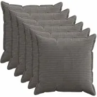 vidaXL Kussensloop 6 st HOUTEN Donkergrijs 80 x 80 cm corduroy