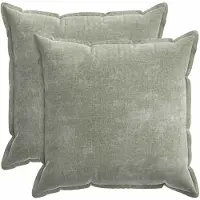 vidaXL Kussensloop 2 st HOUTEN Groen 70 x 70 cm Chenille Stof
