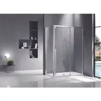 Marenza Neptune Douchecabine - 120x90cm - met schuifdeur - 8mm veiligheidsglas - anti kalk - gepolijst zilver sw491381/sw491394