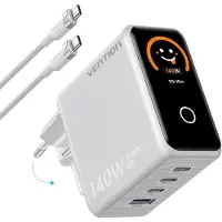 Vention TZ-FCOI0-EU Wandlader USB/USB-C, 140W, zilver. Zilver, one size