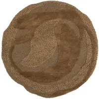 Woood Orvi Vloerkleed - Wol/Polyester - Bruin - Ø160 cm