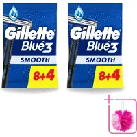 Gillette 2 x - Blue III Smooth - Wegwerpscheermesjes - Comfort en bescherming - 12 Scheermesjes - Bulkverpakking - Scheermes - Douchemop - Scheermesje