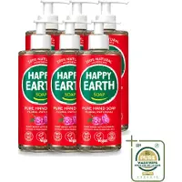 Happy Earth 6 x – Handzeep – 100% Natuurlijk Floral Patchouli – 300 ml - Wasstrips - Handzeep - Natuurlijke Handzeep - Vegan Handzeep - Antibacterieel Handzeep - Patchouli Handzeep
