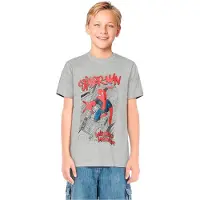 Mister tee Marvel Spiderman - Comic Kinder Tshirt - Kids 122/128 - Grijs
