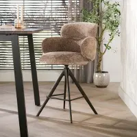 Hoyz Collection - Barstoel Nero - Bruin - 60x60x98 cm - Set van 2