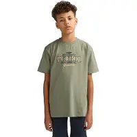 Petrol Industries T-shirt groen Jongens Katoen Ronde hals Logo - maat 176