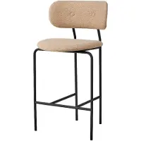 Gubi Coco counter chair fully upholstered Around bouclé 004-black