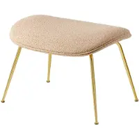 Gubi Beetle Ottoman voetenbankje volledig gestoffeerd conic base Around bouclé 004-brass
