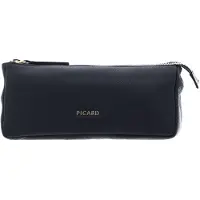 PICARD Leren cosmetische tas Java 1 Cosmetic Case Ozean blauwgrijs