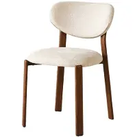 Lizzely Garden & Living SET DEAL 4 stuks: Eetkamerstoel Japandi Benja beige walnoot poten japanse stijl eetstoel zetel