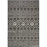 vidaXL Buitenkleed met patroon platgeweven 160x230 cm zwart